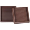 Totalturf 3 in. Rubber Square Cup; Brown - 2 Piece TO1317762